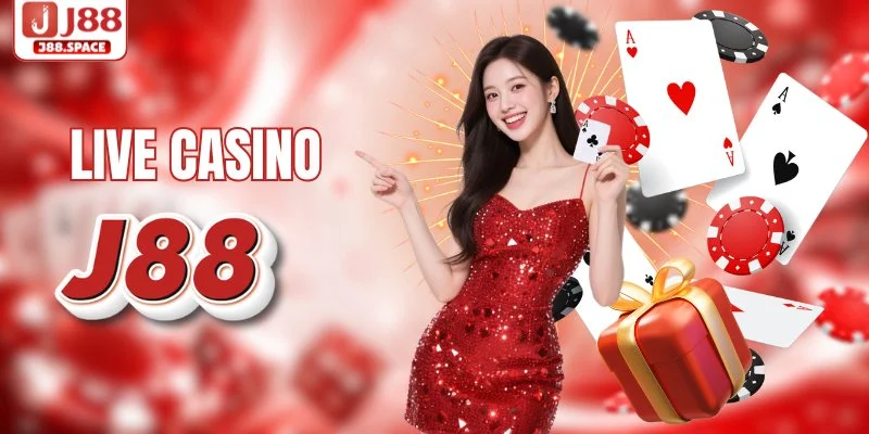 Sảnh casino J88 mô phỏng không gian giải trí cao cấp
